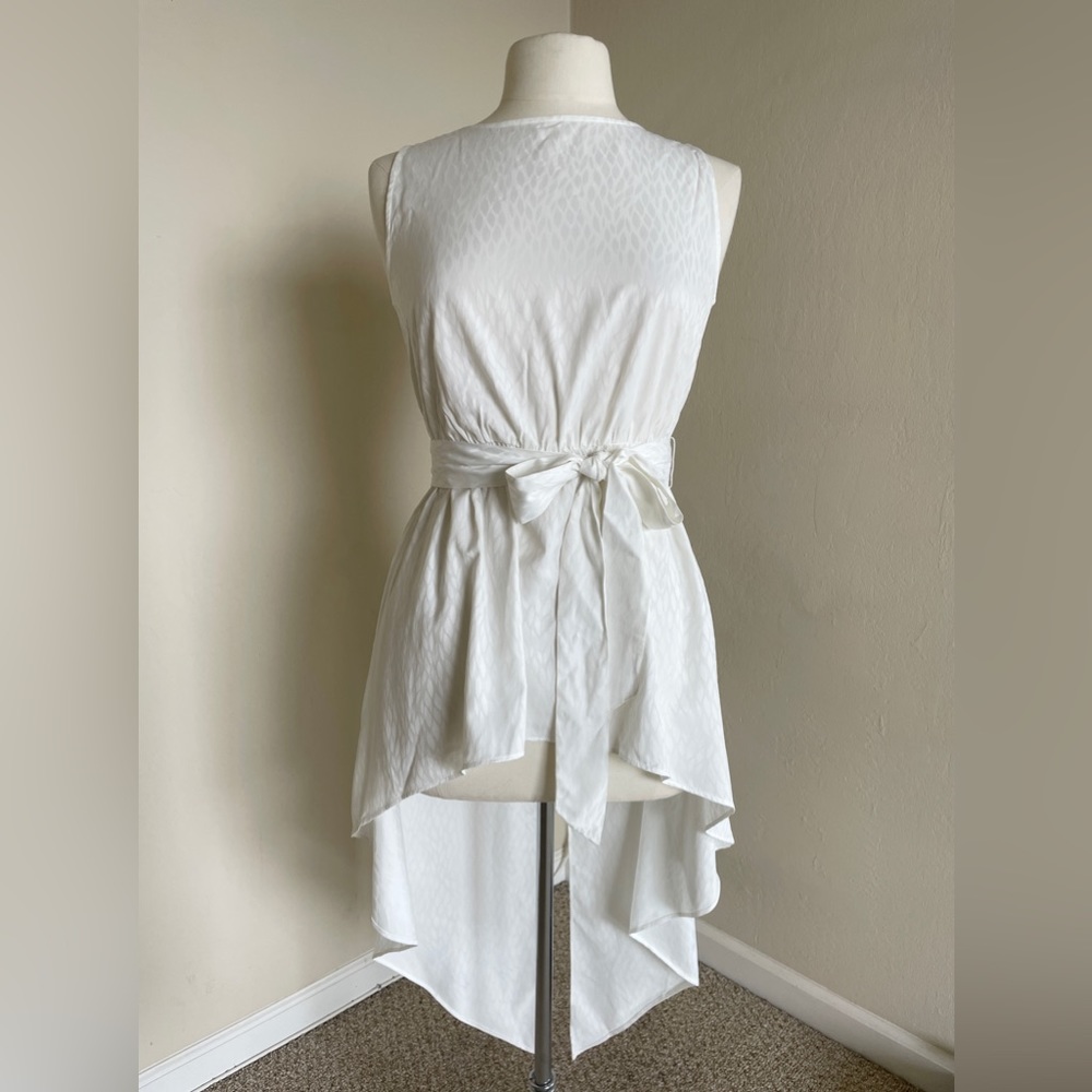 NWOT Sachin & Babi for Anthro, Solana Long White Tie Belt Draped Blouse, XS